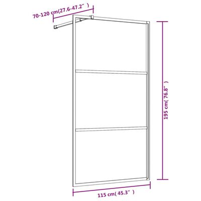 vidaXL Walk-in suihkun seinäke kirkas ESG-lasi punainen 115x195 cm