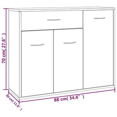 vidaXL Senkki betoninharmaa 88x30x70 cm tekninen puu