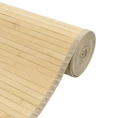 vidaXL Matto suorakaide vaalea luonnollinen 100x400 cm bambu