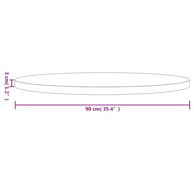 vidaXL Pöytälevy pyöreä valkoinen Ø90x3 cm täysi mänty