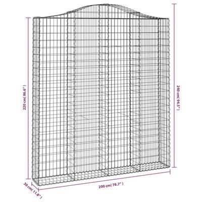 vidaXL Kaarevat kivikorit 2 kpl 200x30x220/240 cm galvanoitu rauta