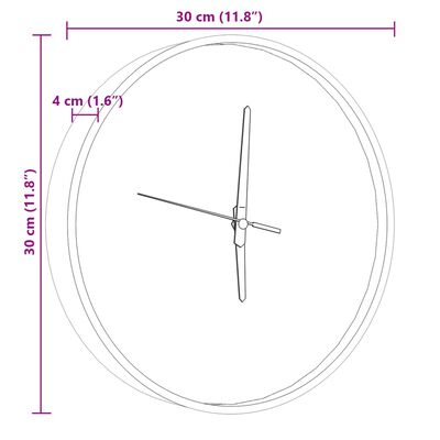 vidaXL Seinäkello valaistut numerot ja viisarit sininen Ø30 cm