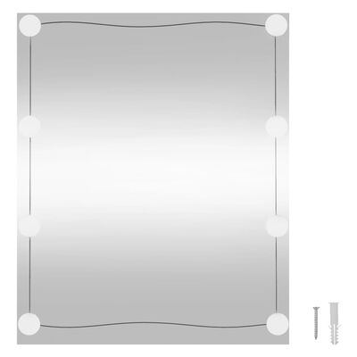 vidaXL Seinäpeili LED-valoilla 50x60 cm lasi suorakulmio