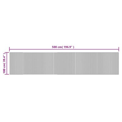 vidaXL Matto suorakaide tummanruskea 100x500 cm bambu