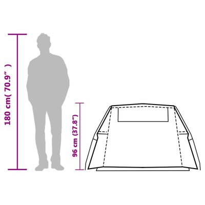 vidaXL Retkiteltta tunneli 2 henkilölle sininen vedenkestävä