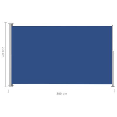 vidaXL Sisäänvedettävä terassin sivumarkiisi 200x300 cm sininen