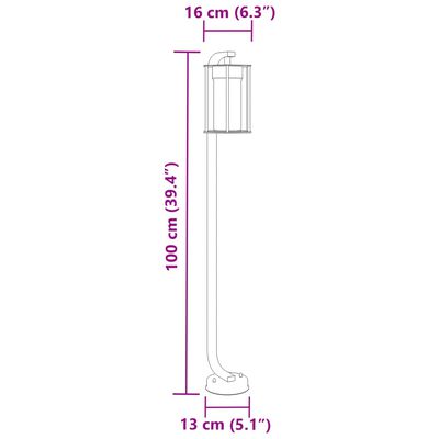 vidaXL Pylväsvalaisimet 3 kpl musta 100 cm ruostumaton teräs