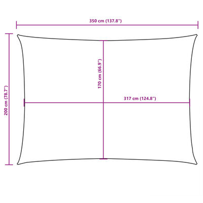 vidaXL Aurinkopurje Oxford-kangas suorakaide 2x3,5 m ruskea