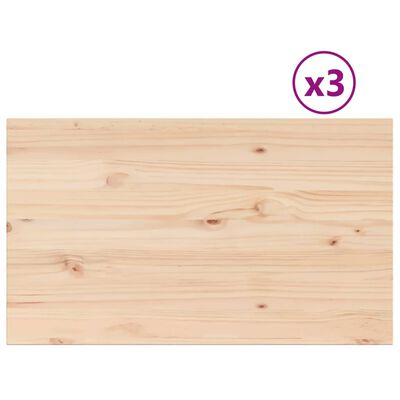 vidaXL Pöytälevyt 3 kpl 80x47x2,5 cm suorakaide täysi mänty