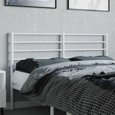 vidaXL Metallinen sängynpääty valkoinen 150 cm