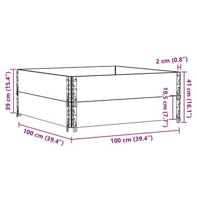 vidaXL Kuormalavan reunukset 2 kpl musta 100x100 cm täysi mänty