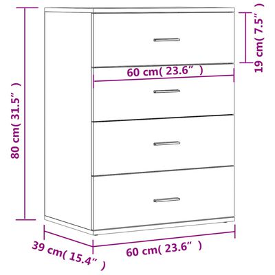 vidaXL Senkit 2 kpl ruskea tammi 60x39x80 cm tekninen puu