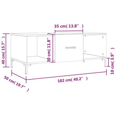 vidaXL Sohvapöytä betoninharmaa 102x50x40 cm tekninen puu