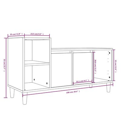 vidaXL TV-taso musta 100x35x55 cm tekninen puu