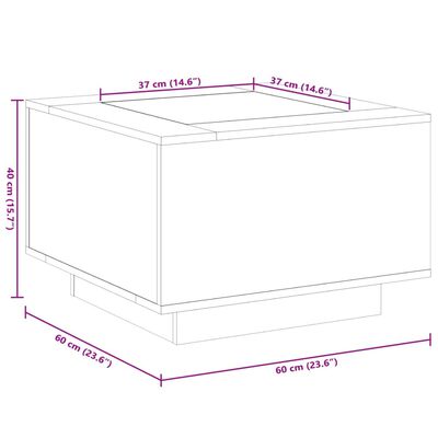 vidaXL Sohvapöytä LED-valoilla musta 60x60x40 cm lastulevy