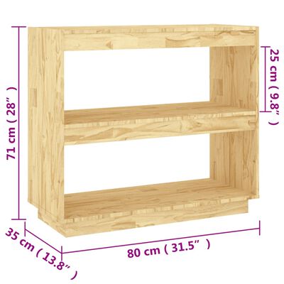 vidaXL Kirjahylly 80x35x71 cm täysi mänty