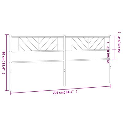 vidaXL Metallinen sängynpääty valkoinen 200 cm