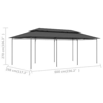 vidaXL Huvimaja 600x298x270 cm antrasiitti