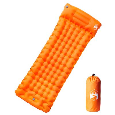 vidaXL Itsetäyttyvä retkeilypatja tyynyllä 1 hengelle oranssi