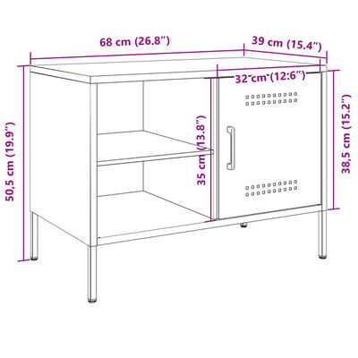 vidaXL TV-taso sinapinkeltainen 68x39x50,5 cm teräs