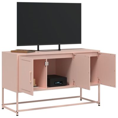 vidaXL TV-taso pinkki 100,5x39x60,5 cm teräs