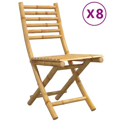 vidaXL Taitettavat puutarhatuolit 8 kpl 43x54x88 cm bambu