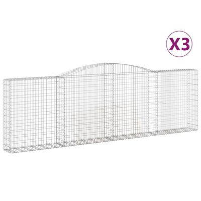 vidaXL Kaarevat kivikorit 3 kpl 400x30x120/140 cm galvanoitu rauta