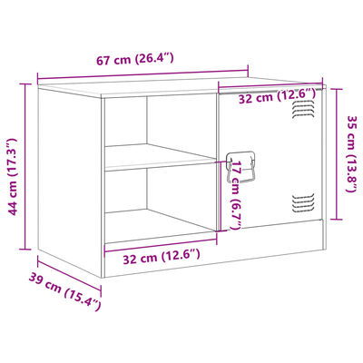 vidaXL TV-tasot 2 kpl antrasiitti 67x39x44 cm teräs