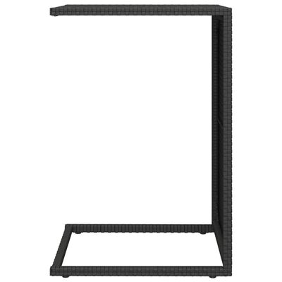 vidaXL C-muotoinen pöytä musta 40x35x60 cm polyrottinki