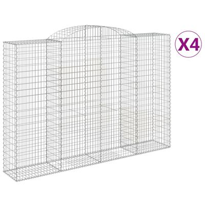 vidaXL Kaarevat kivikorit 4 kpl 300x50x200/220 cm galvanoitu rauta