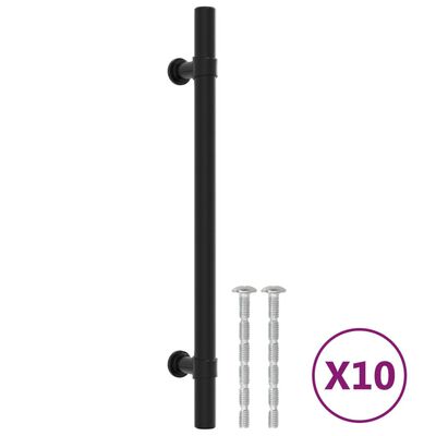 vidaXL Kaapin kahvat 10 kpl musta 160 mm ruostumaton teräs