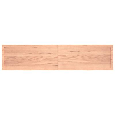 vidaXL Seinähylly vaaleanruskea 220x50x(2-4) cm käsitelty täystammi