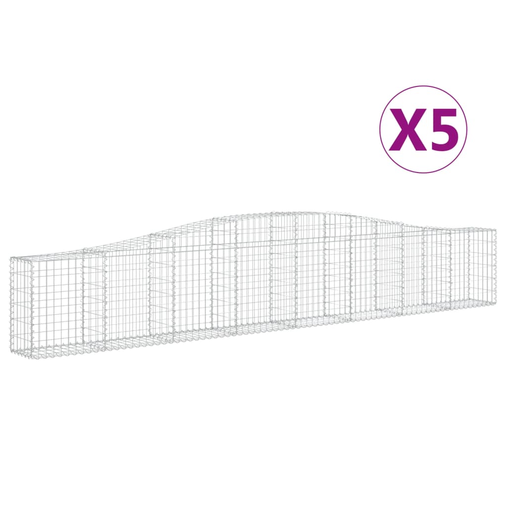 vidaXL Kaarevat kivikorit 5 kpl 400x30x60/80 cm galvanoitu rauta