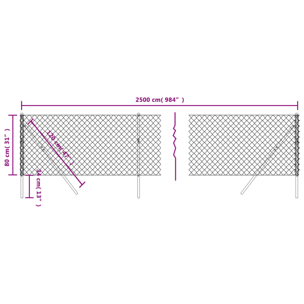 vidaXL Verkkoaita vihreä 0,8x25 m