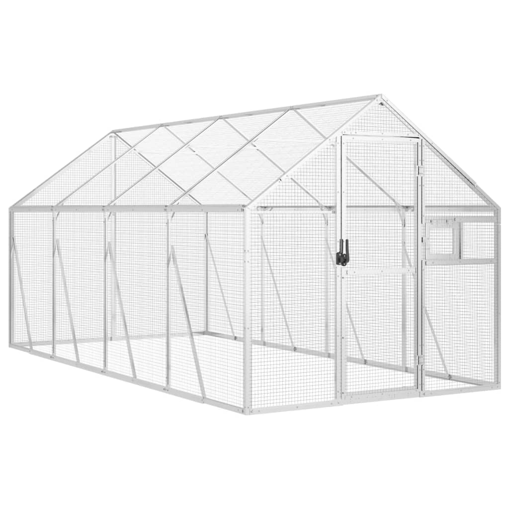 vidaXL Aviaario hopea 1,79x4x1,85 m alumiini