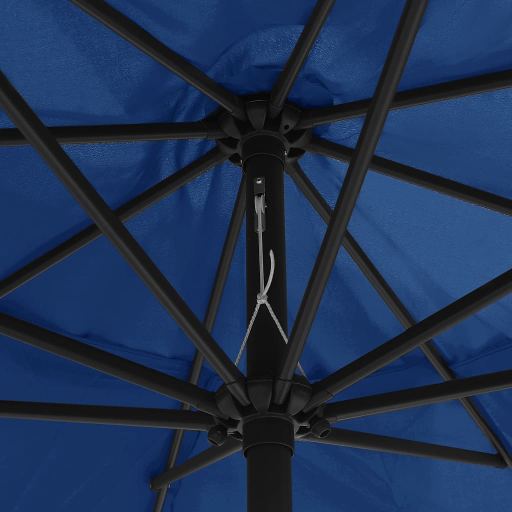 vidaXL Aurinkovarjo metallirunko 390 cm taivaansininen