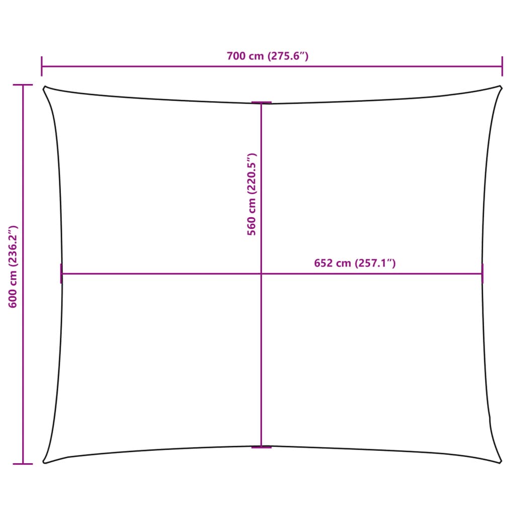 vidaXL Aurinkopurje Oxford-kangas suorakaide 6x7 m ruskea