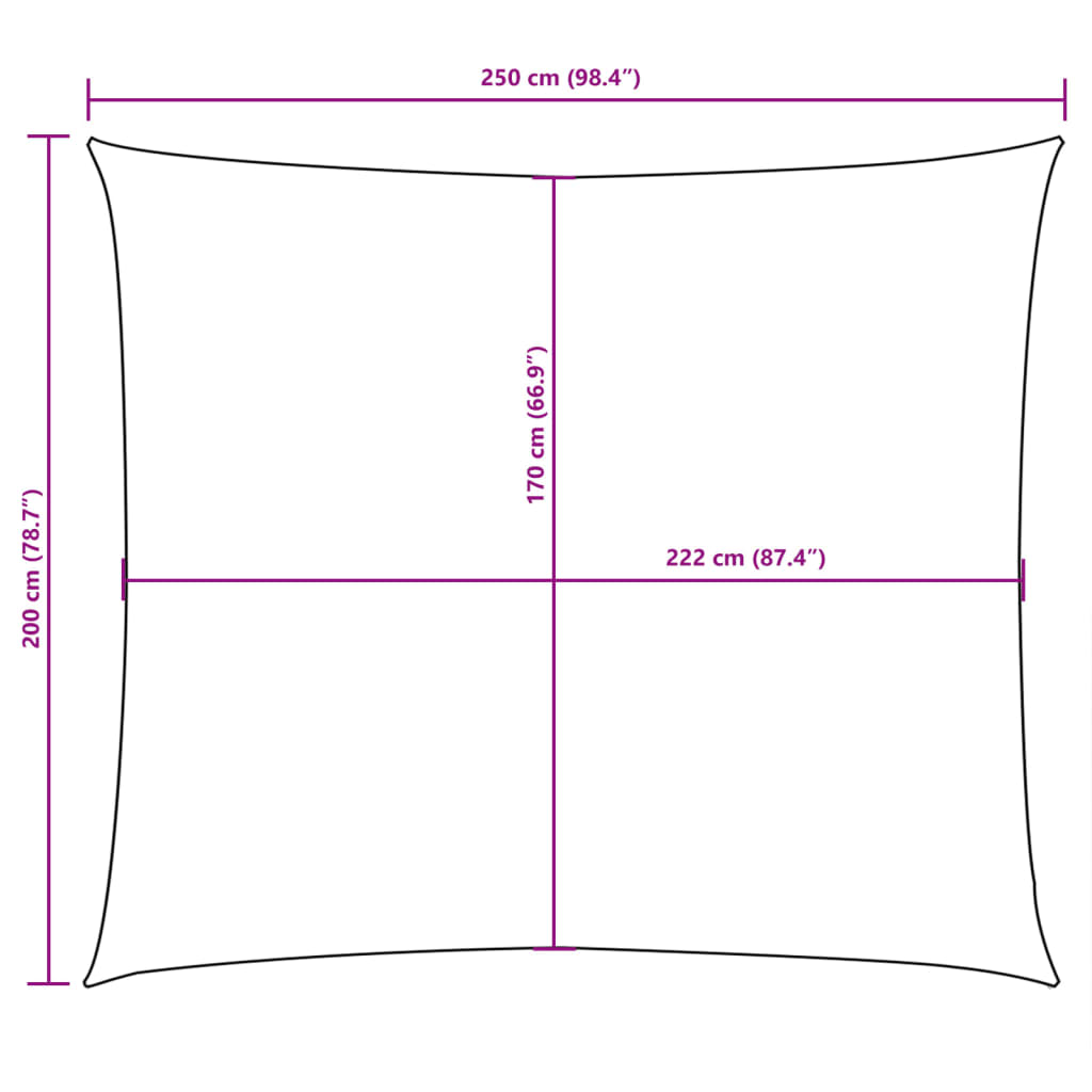 vidaXL Aurinkopurje Oxford-kangas suorakaide 2x2,5 m antrasiitti