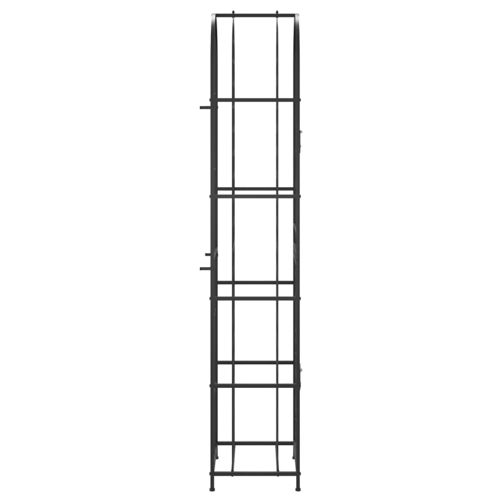 vidaXL Viinipulloteline 73 pullolle musta 45x36x200 cm takorauta