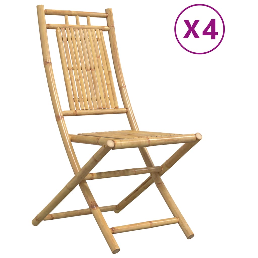 vidaXL Taitettavat puutarhatuolit 4 kpl 46x66x99 cm bambu