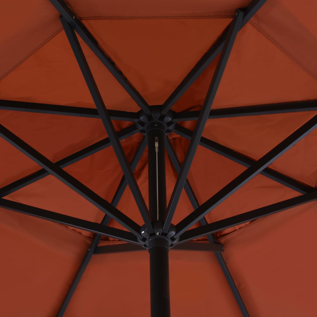 vidaXL Päivänvarjo kannettavalla pohjalla terrakotta