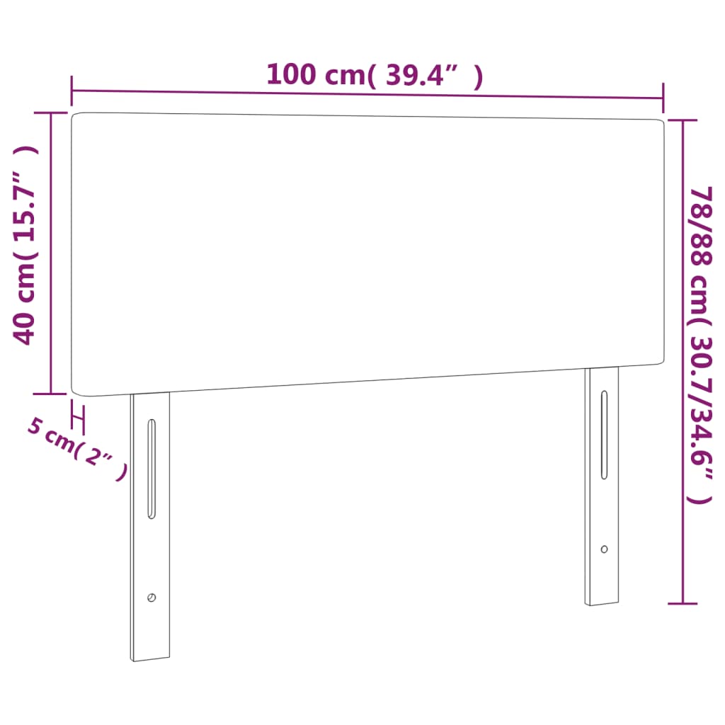 vidaXL Päätylevy musta 100x5x78/88 cm keinonahka