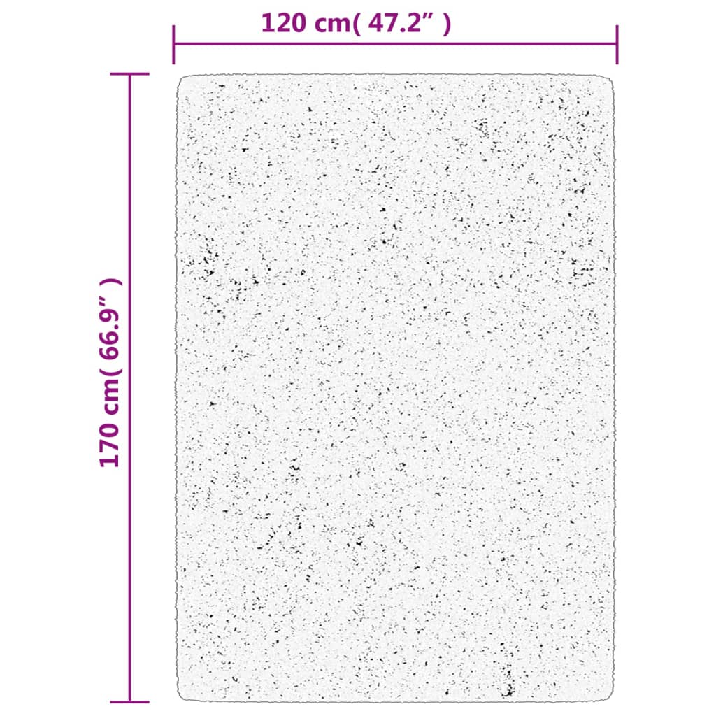 vidaXL Matto OVIEDO lyhytnukkainen kerma 120x170 cm