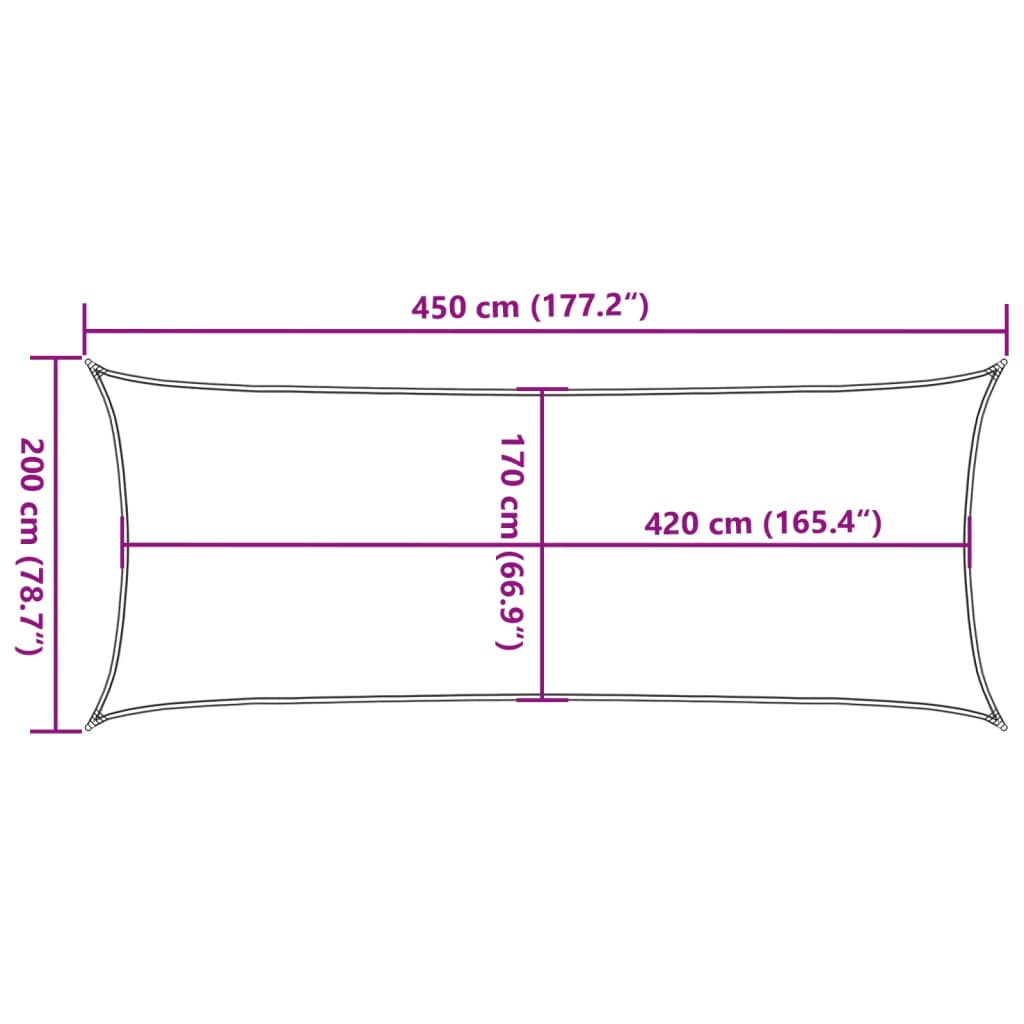 vidaXL Aurinkopurje hiekka 4,5x2 m 100% Oxford polyesteri