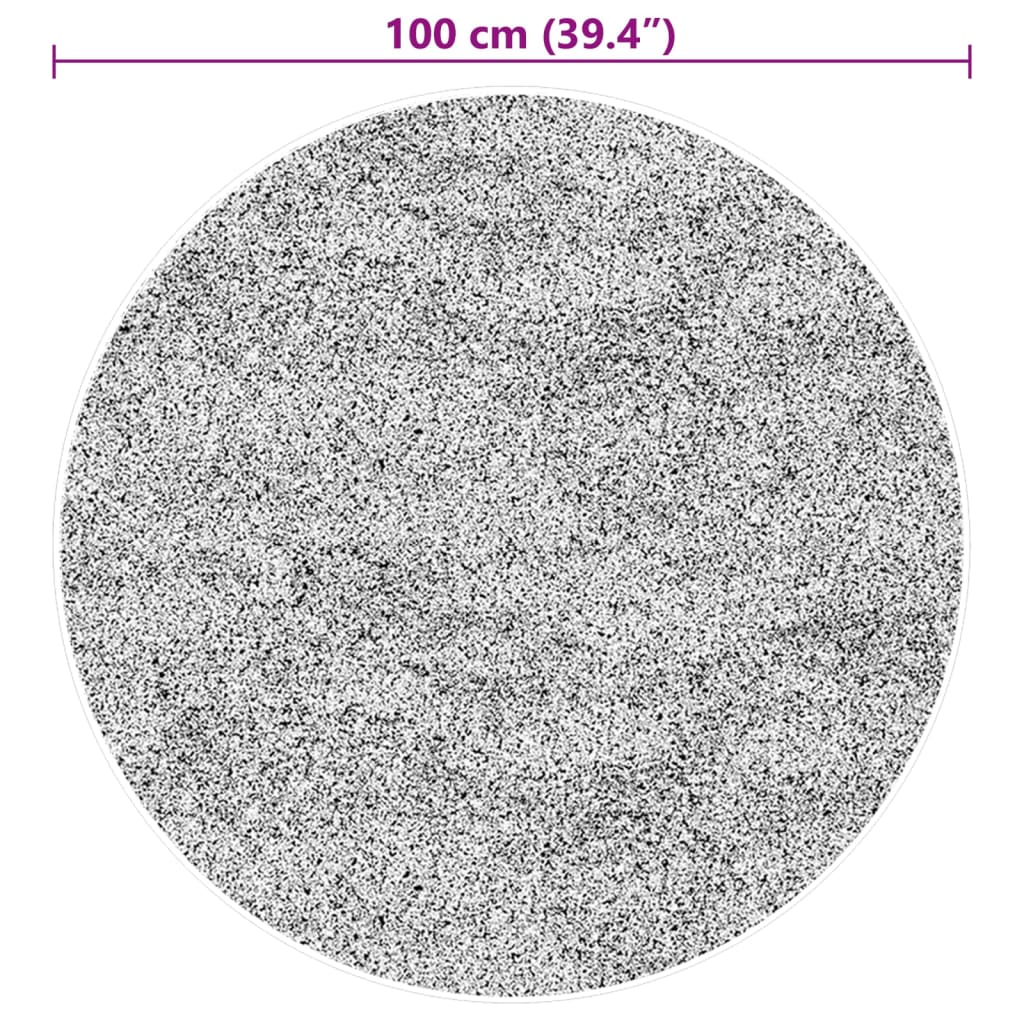 vidaXL Matto HUARTE lyhytnukkainen ja pestävä harmaa Ø 100 cm