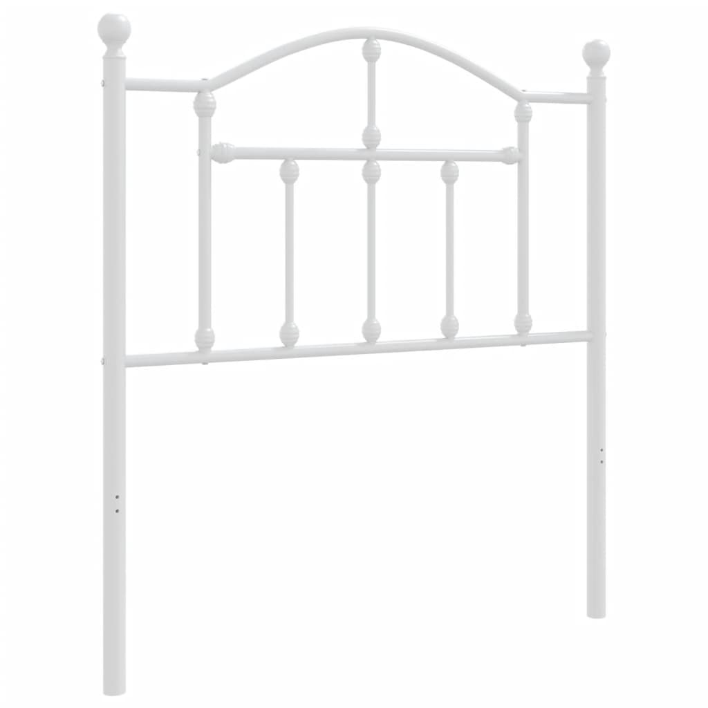 vidaXL Metallinen sängynpääty valkoinen 80 cm