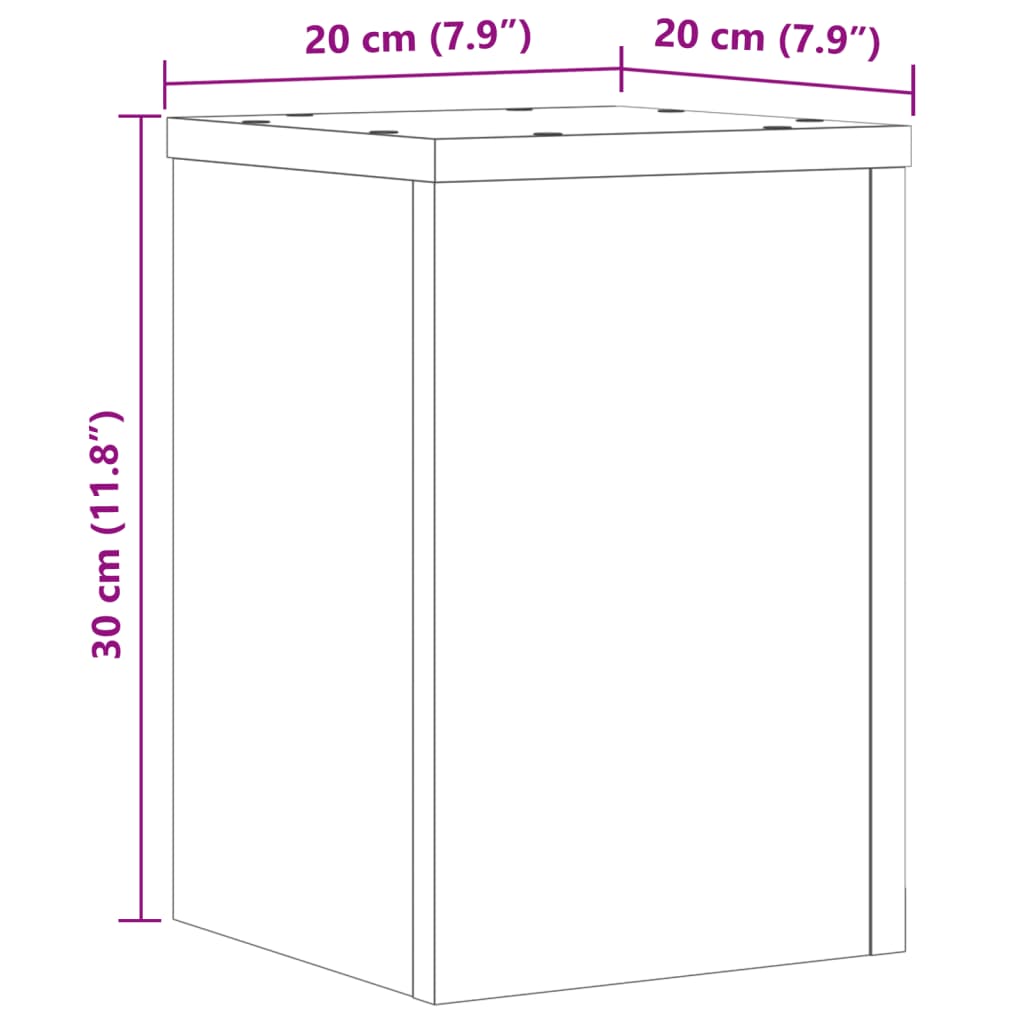 vidaXL Kasvitelineet 2 kpl valkoinen 20x20x30 cm tekninen puu