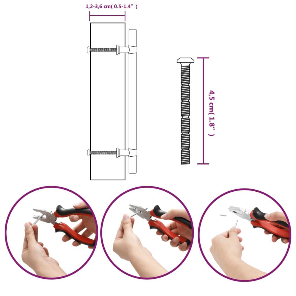 vidaXL Kaapin kahvat 20 kpl musta 160 mm ruostumaton teräs