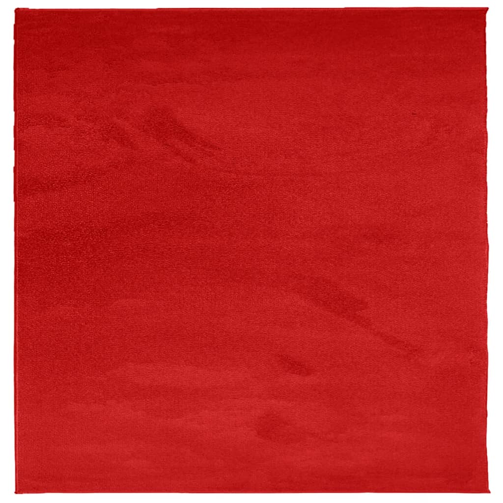 vidaXL Matto OVIEDO lyhytnukkainen punainen 120x120 cm