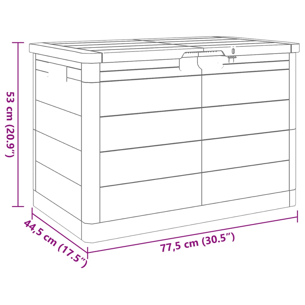 vidaXL Ulkotyynylaatikko antrasiitti 77,5x44,5x53 cm polypropeeni